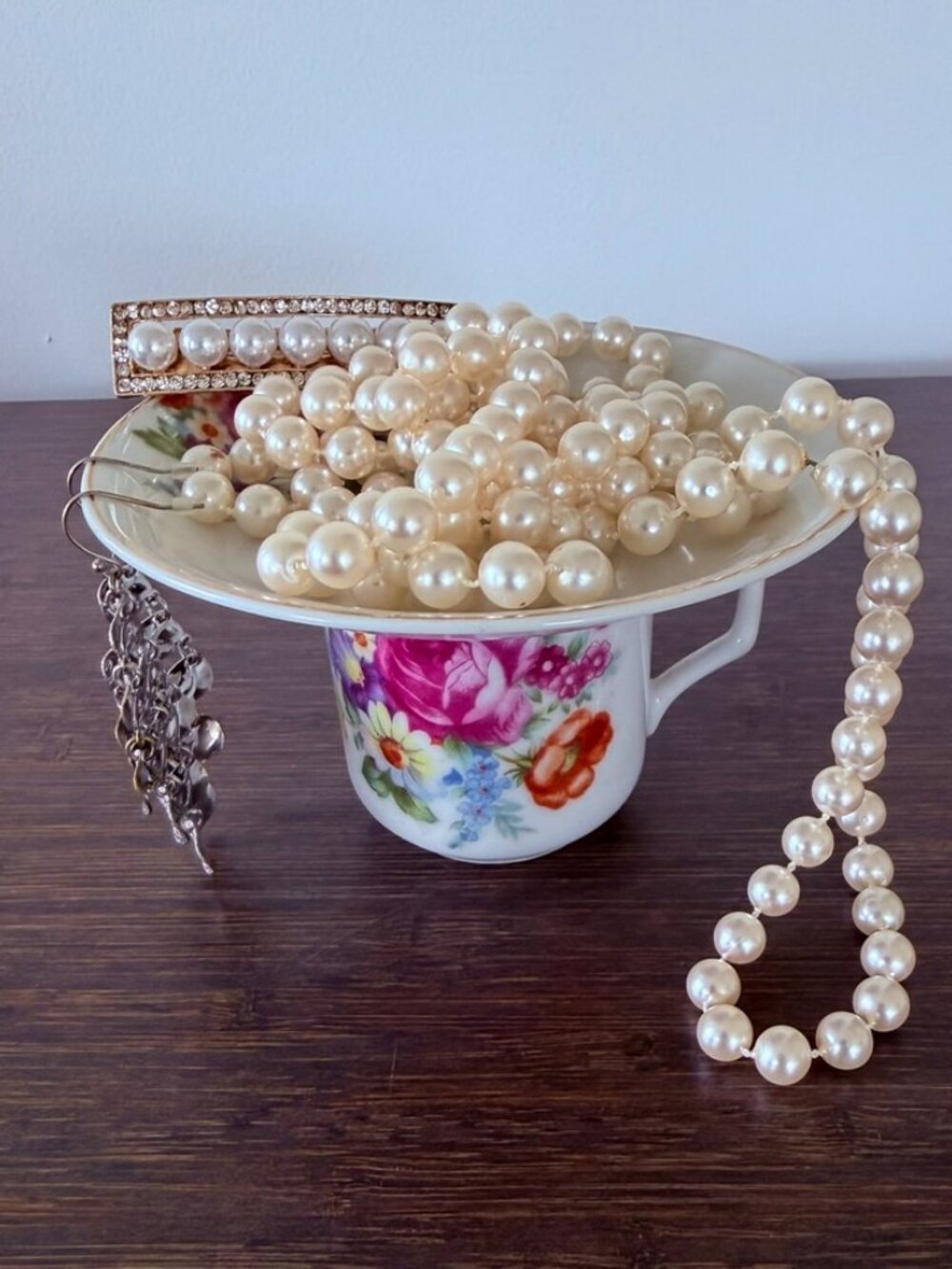 *UPCYCLED* Japanese Demitasse Flora Teacup & Saucer